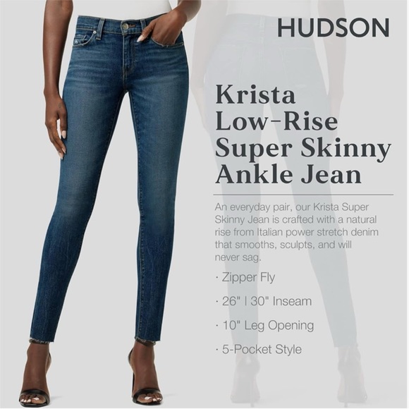 🆕 Hudson Krista Super Skinny Jeans / Size: 25 - Picture 6 of 12